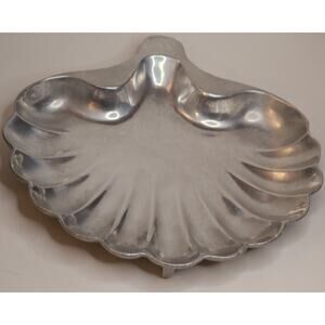 Pewterex York Penn Shell Server Hostess Hors D'oeuvre 10 x 11" Large Pewter Tray